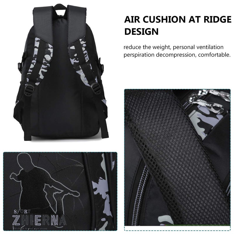 goldwheat School Backpack for Boys Cool Camouflage Bookbags with Lunch Box Pencil Case 3pcs for Middle School - Image 5